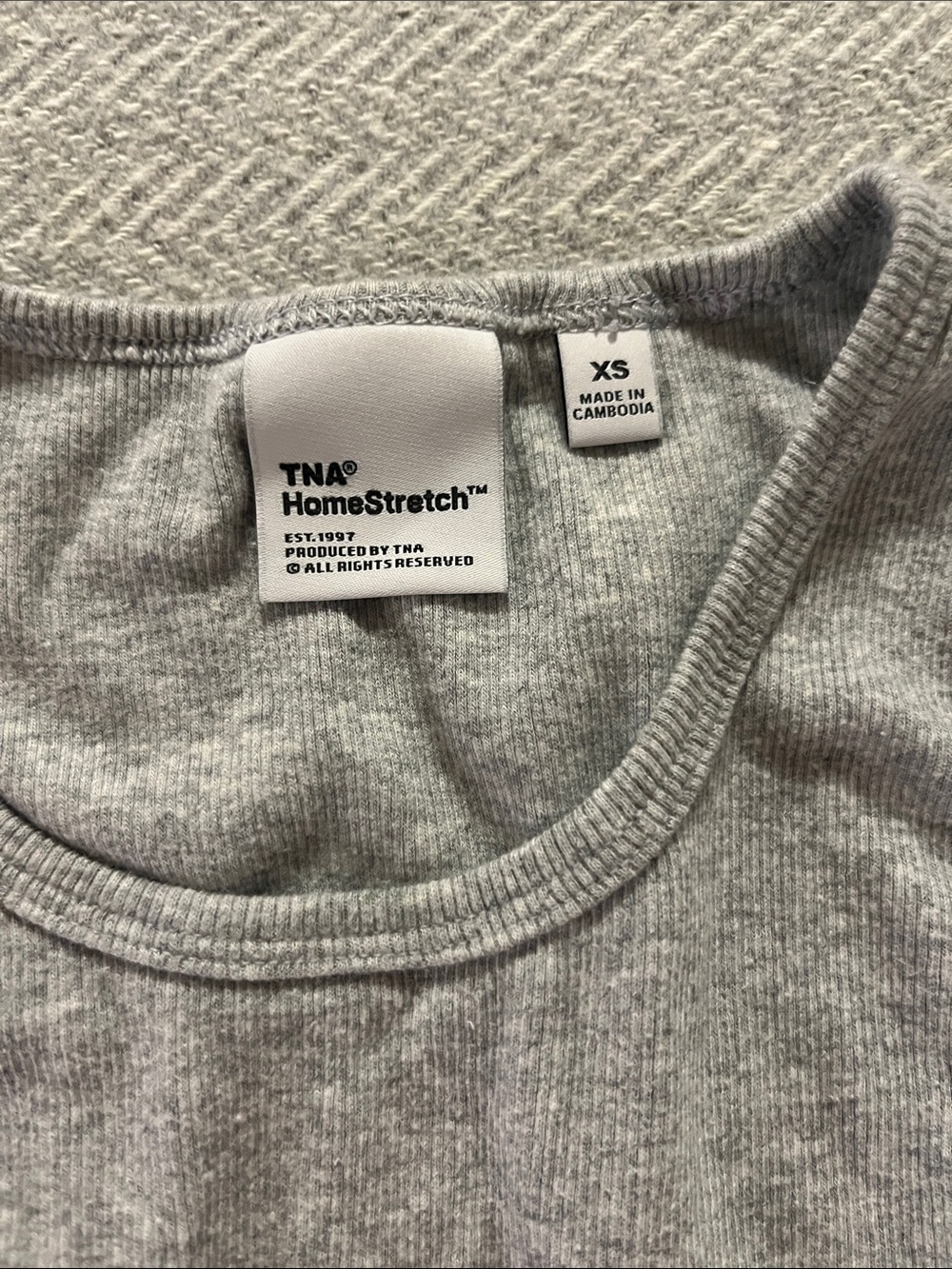 TNA Light Gray Ribbed High Neck Tank - Picture 2 of 3